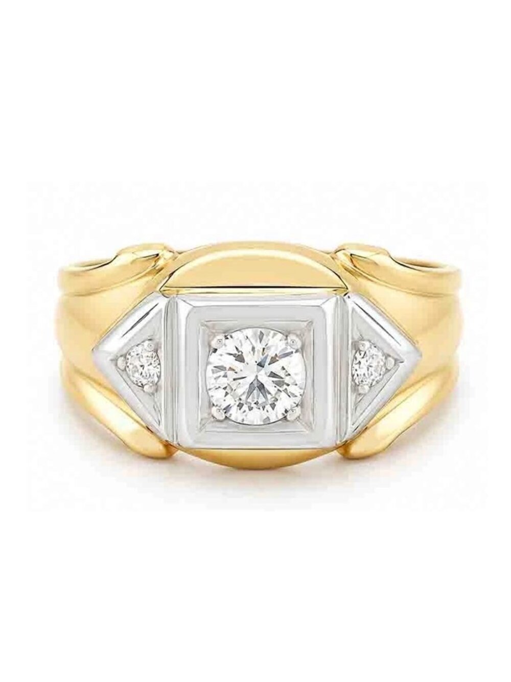 Genuine 0.58 Cts Diamonds Men's Pinky Ring 14k Gold
